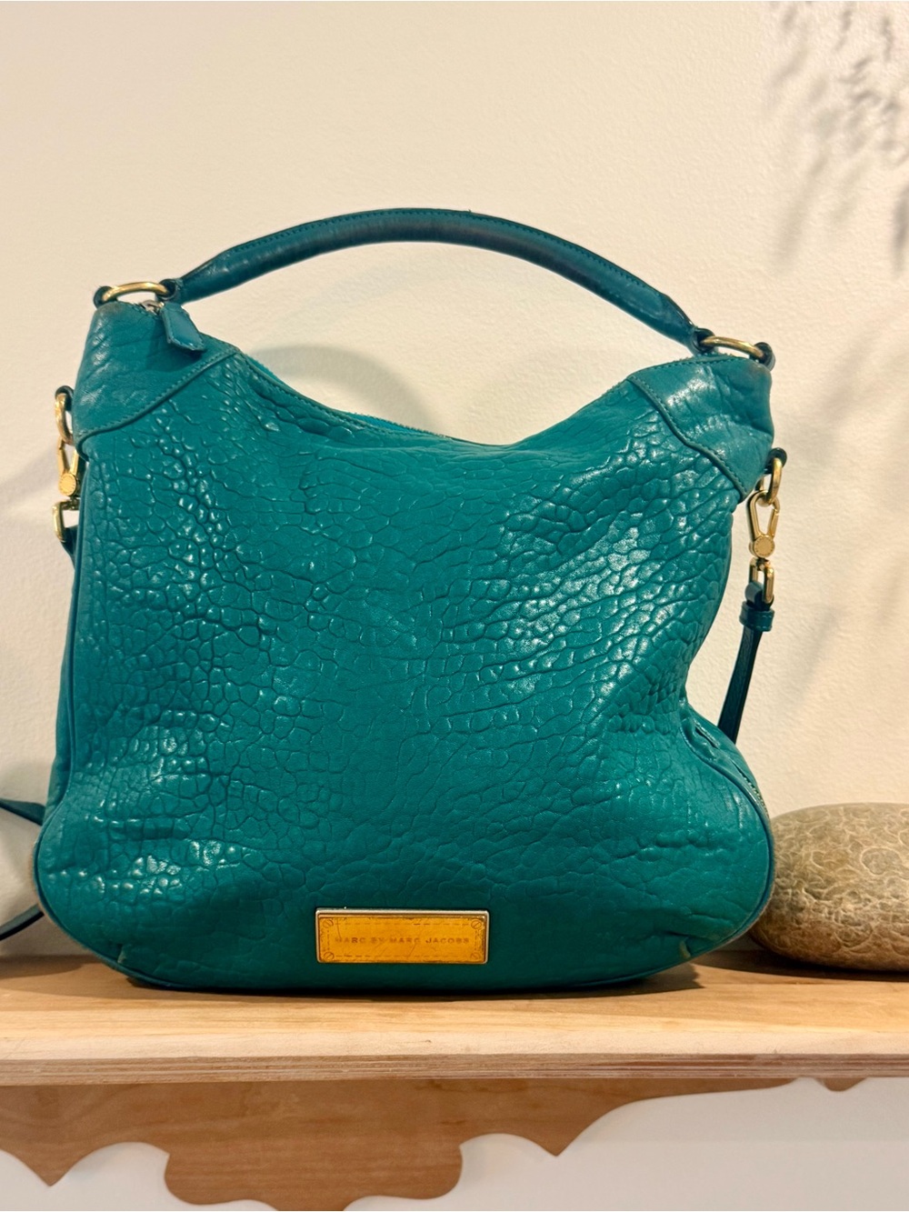 Marc by Marc Jacobs Washed Up Billy Leather Hobo Bag- Island Green